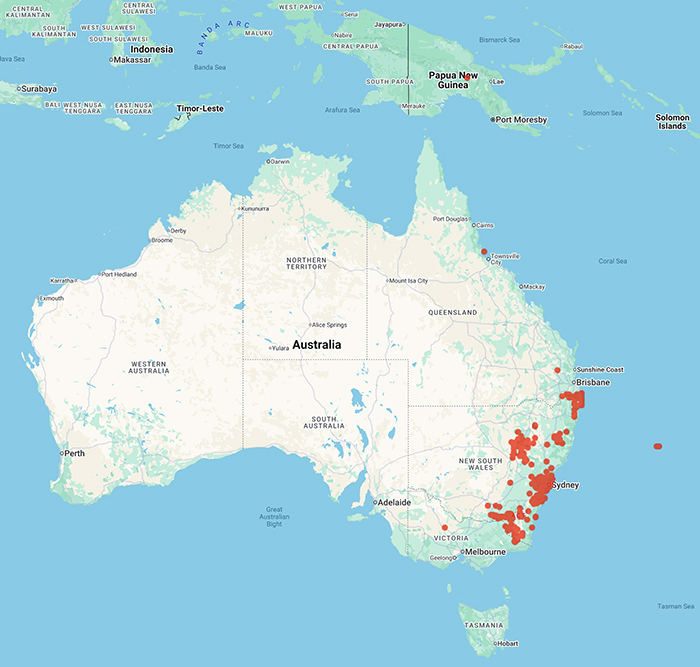 collecting locality map for 'Forsyth, W. (with filters)'