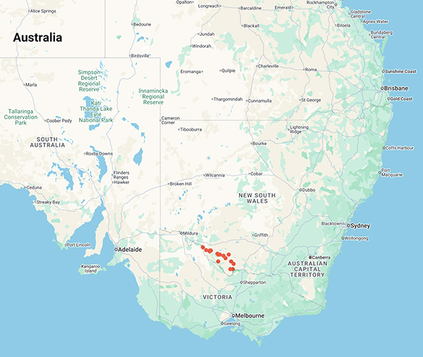 collecting locality map for 'Mein, G.A.''
