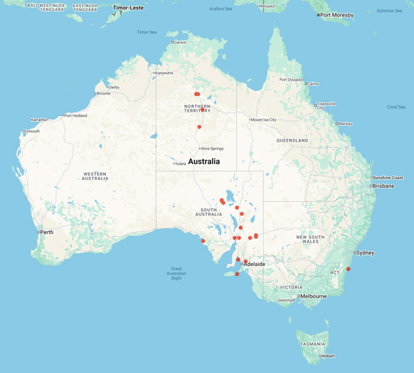 collecting locality map for 'Molineux, A.'