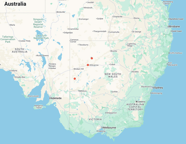 collecting locality map for 'Simmonds, M.J.'
