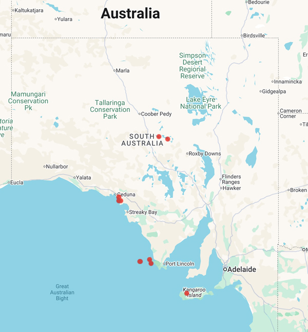 collecting locality map for 'Wood-Jones, F.'