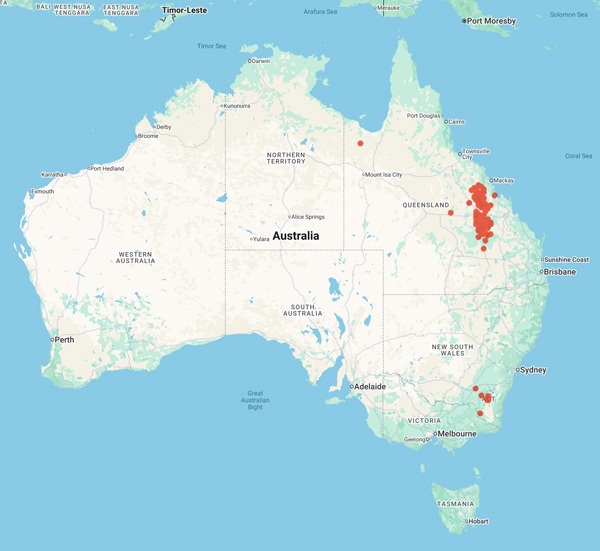 collecting locality map for 'Yapp, G.A.'